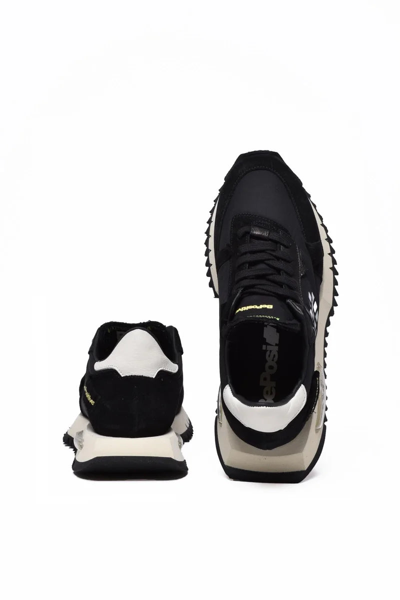 Leather/Polyester Sneakers - Black