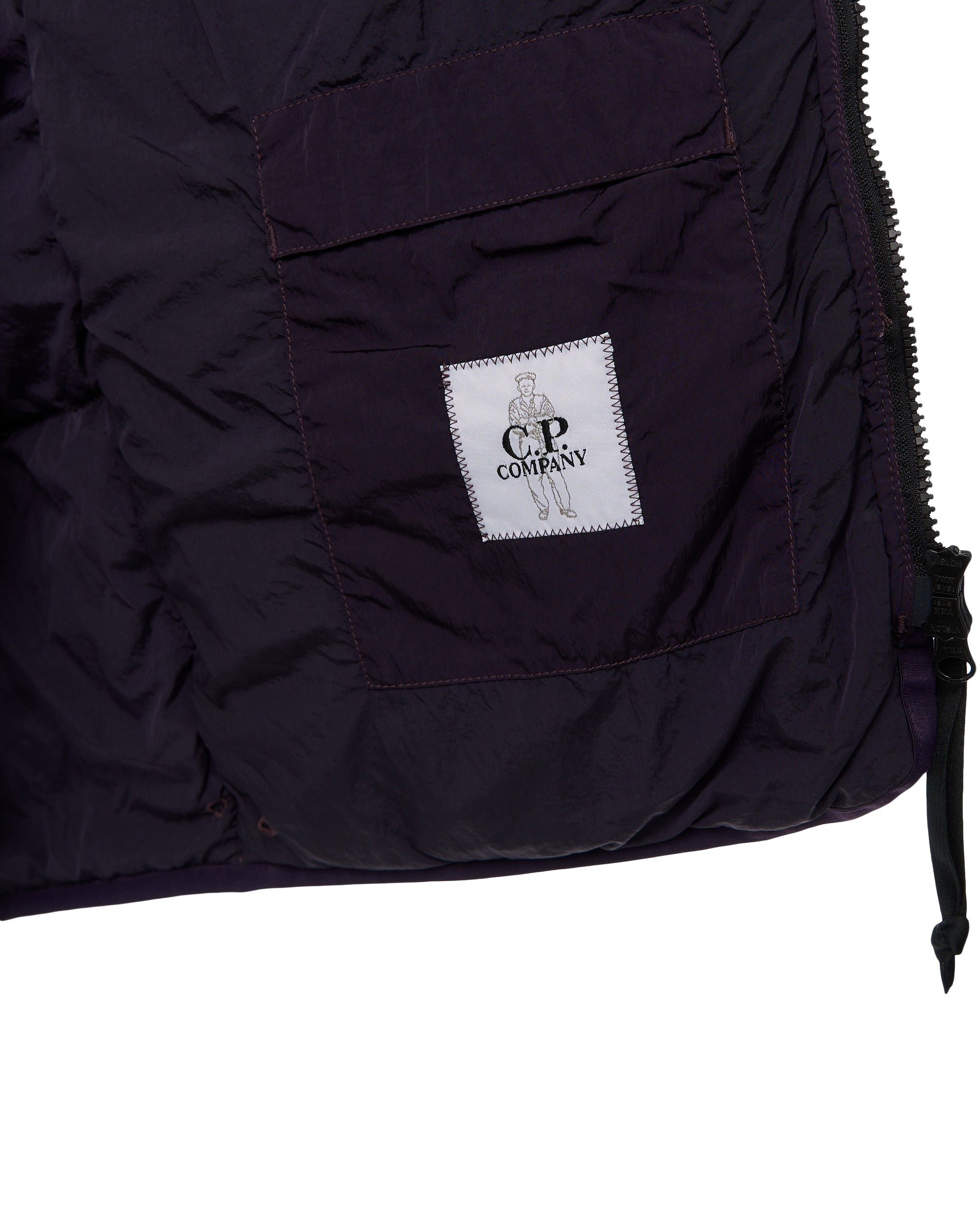 Quilted Padded Vest With High Collar And Zipper Closure