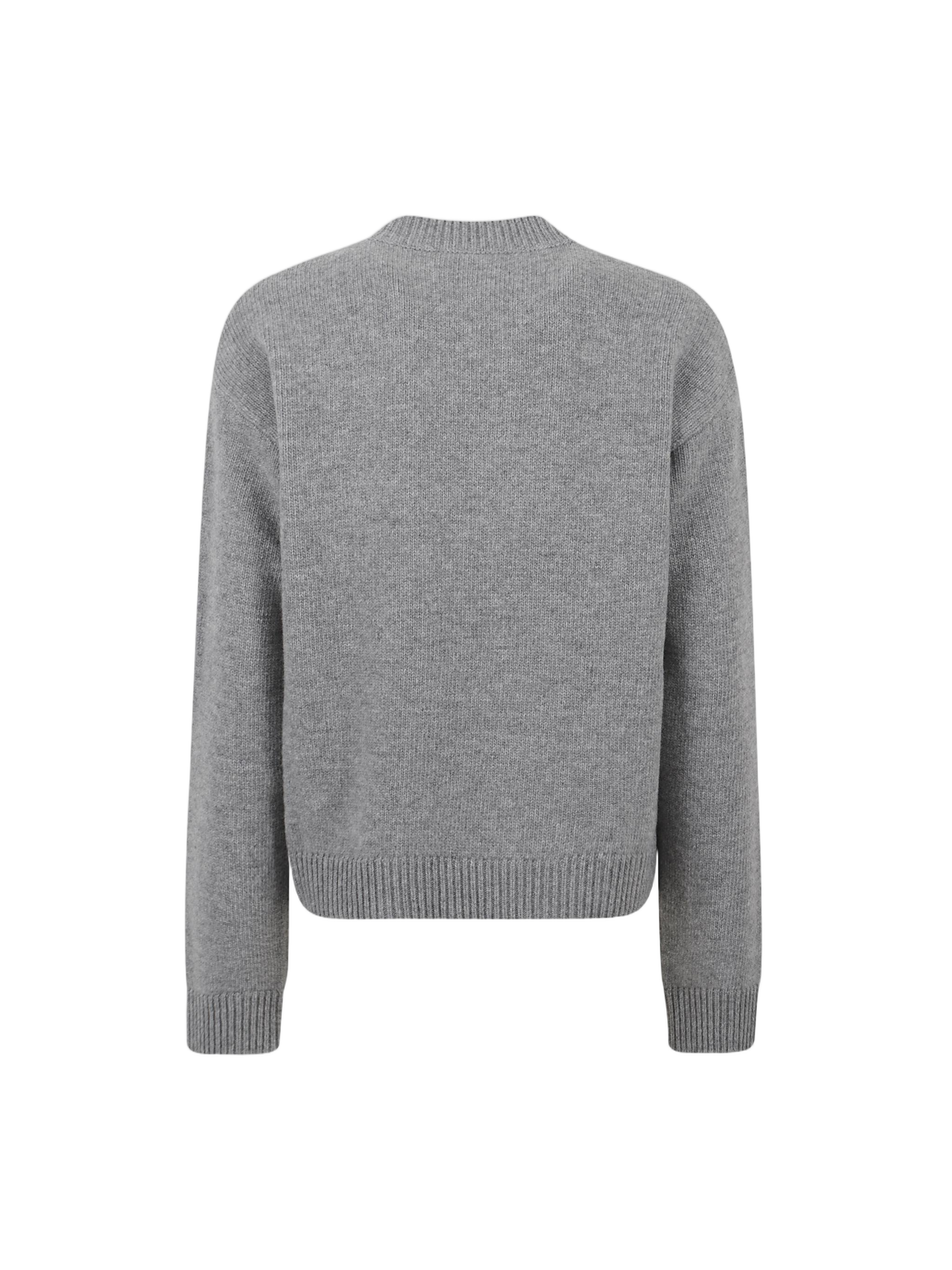Wool Knit Sweater With Contrasting Logo