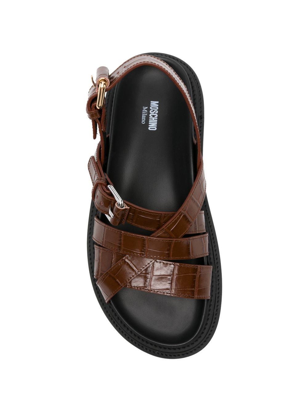 Brown Buckle Strap Sandals