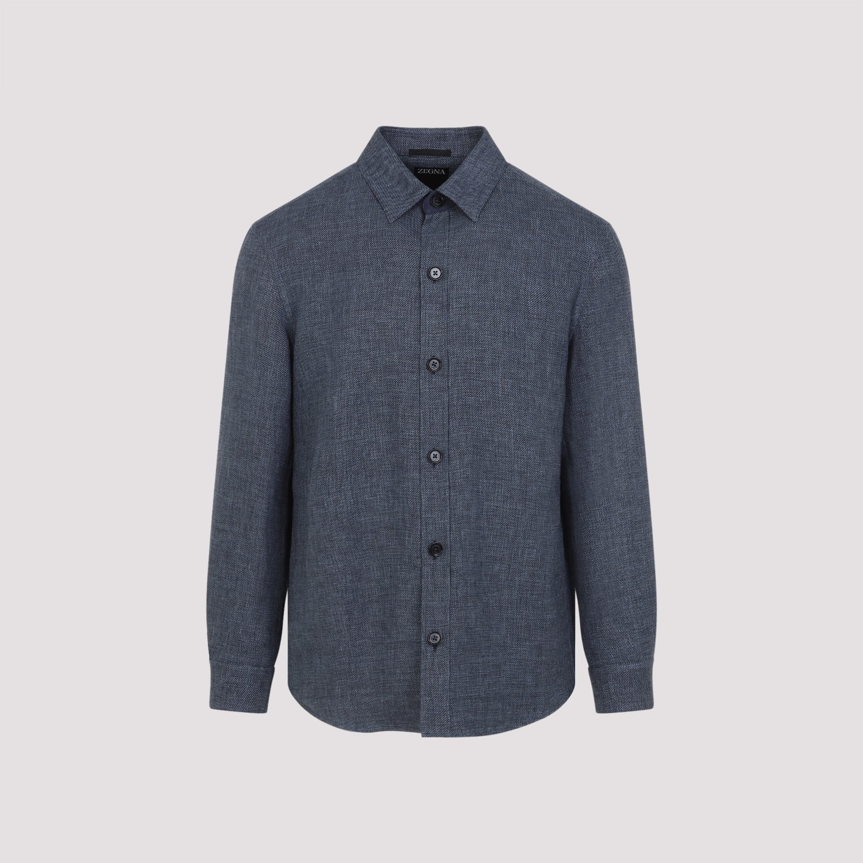 Cashmere-Linen Blend Button-Down Shirt