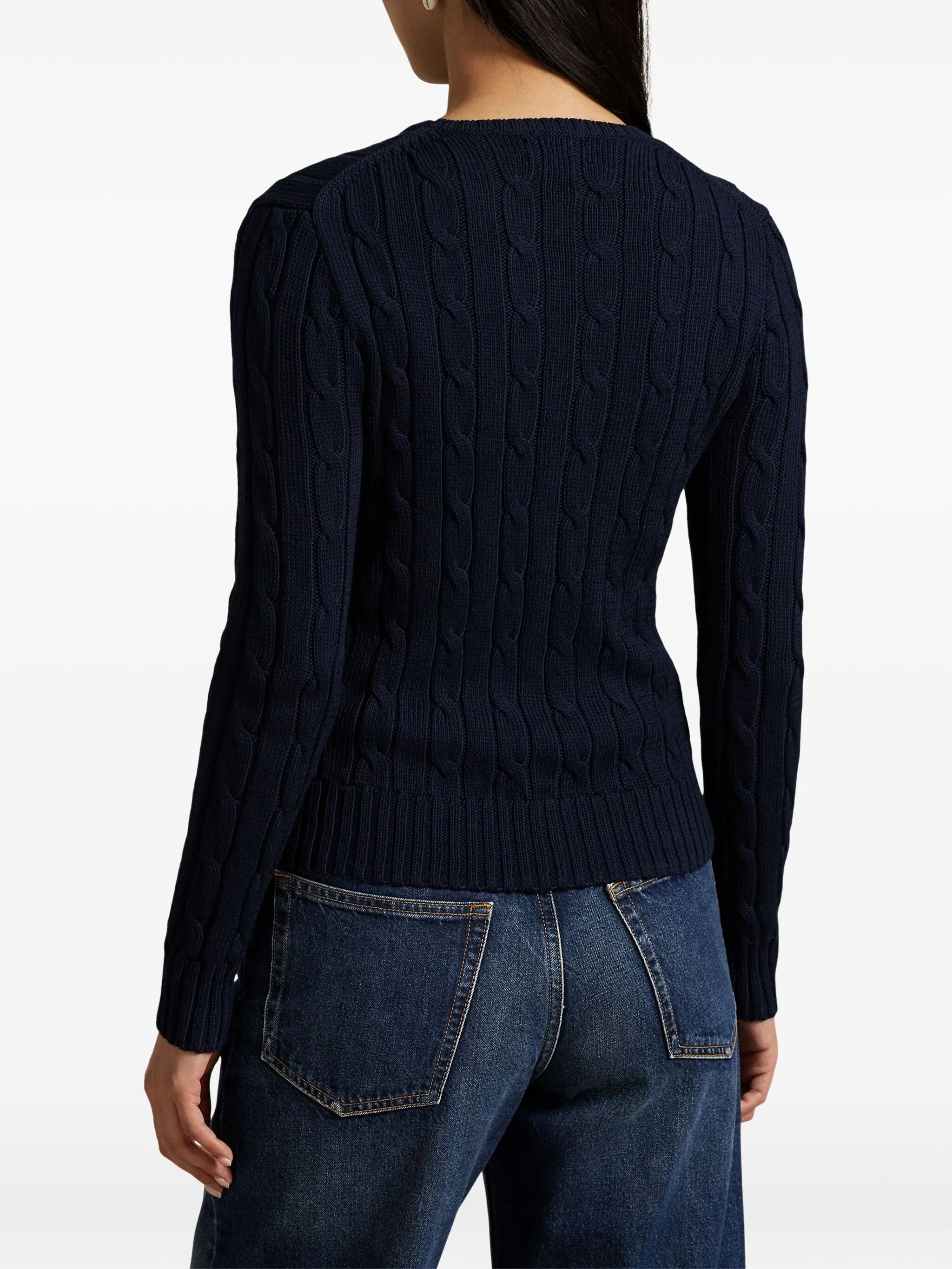 Blue Julianna Pullover Cable Knit Sweater