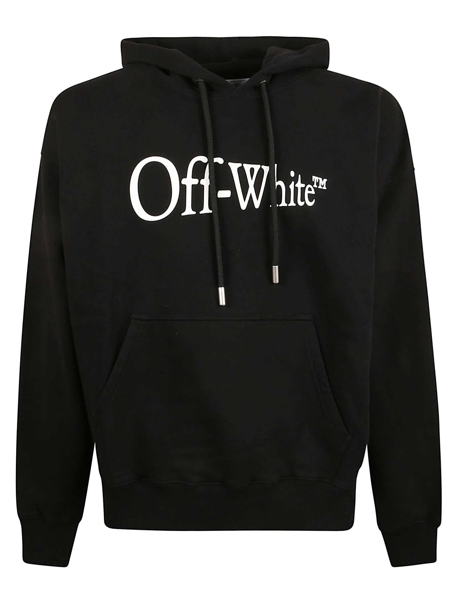 Brushed Cotton Sweatshirt with Drawstring Hood and Iconic Logo