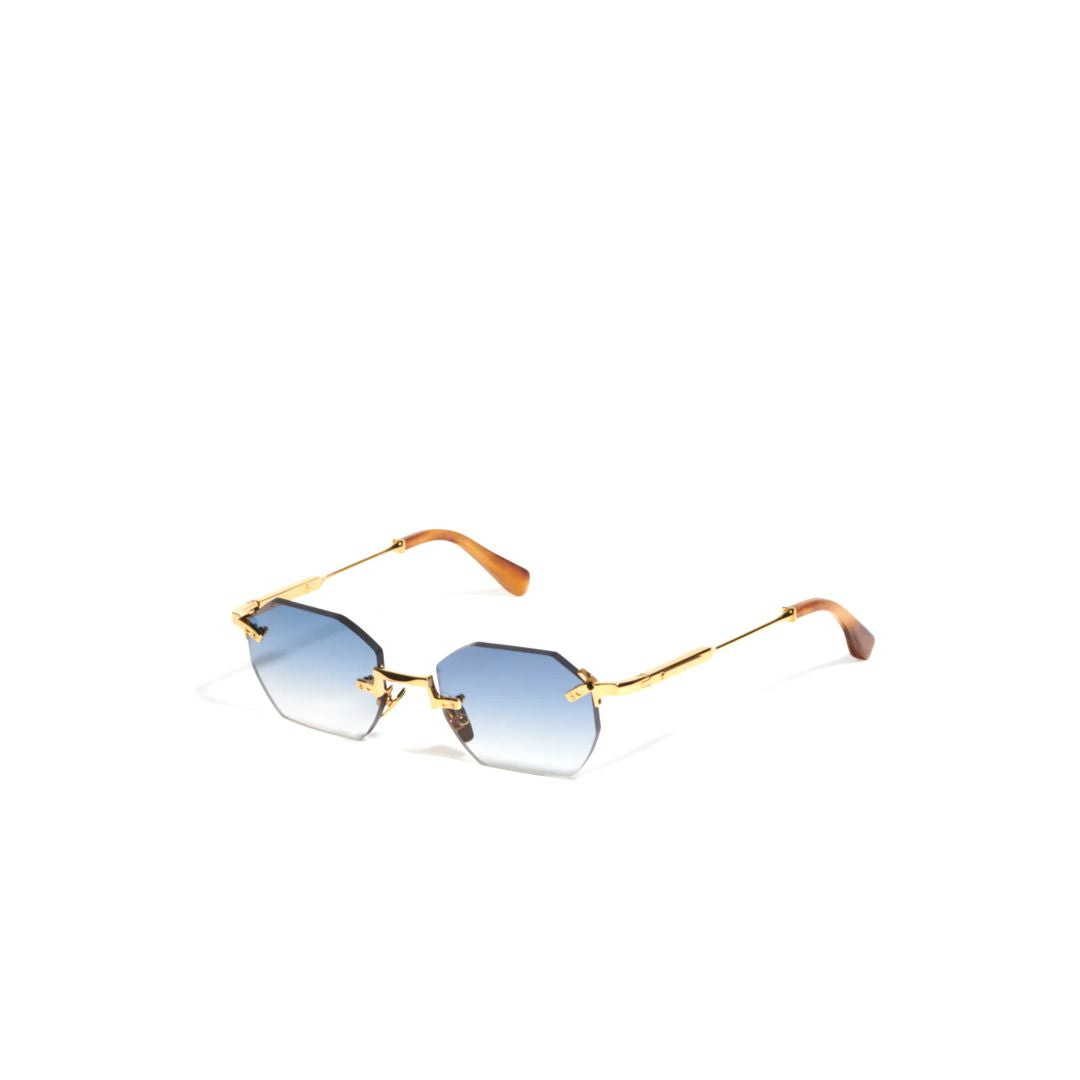 Curtis 22 Carats Rimless Sunglasses with Octagonal Gradient Blue Lenses