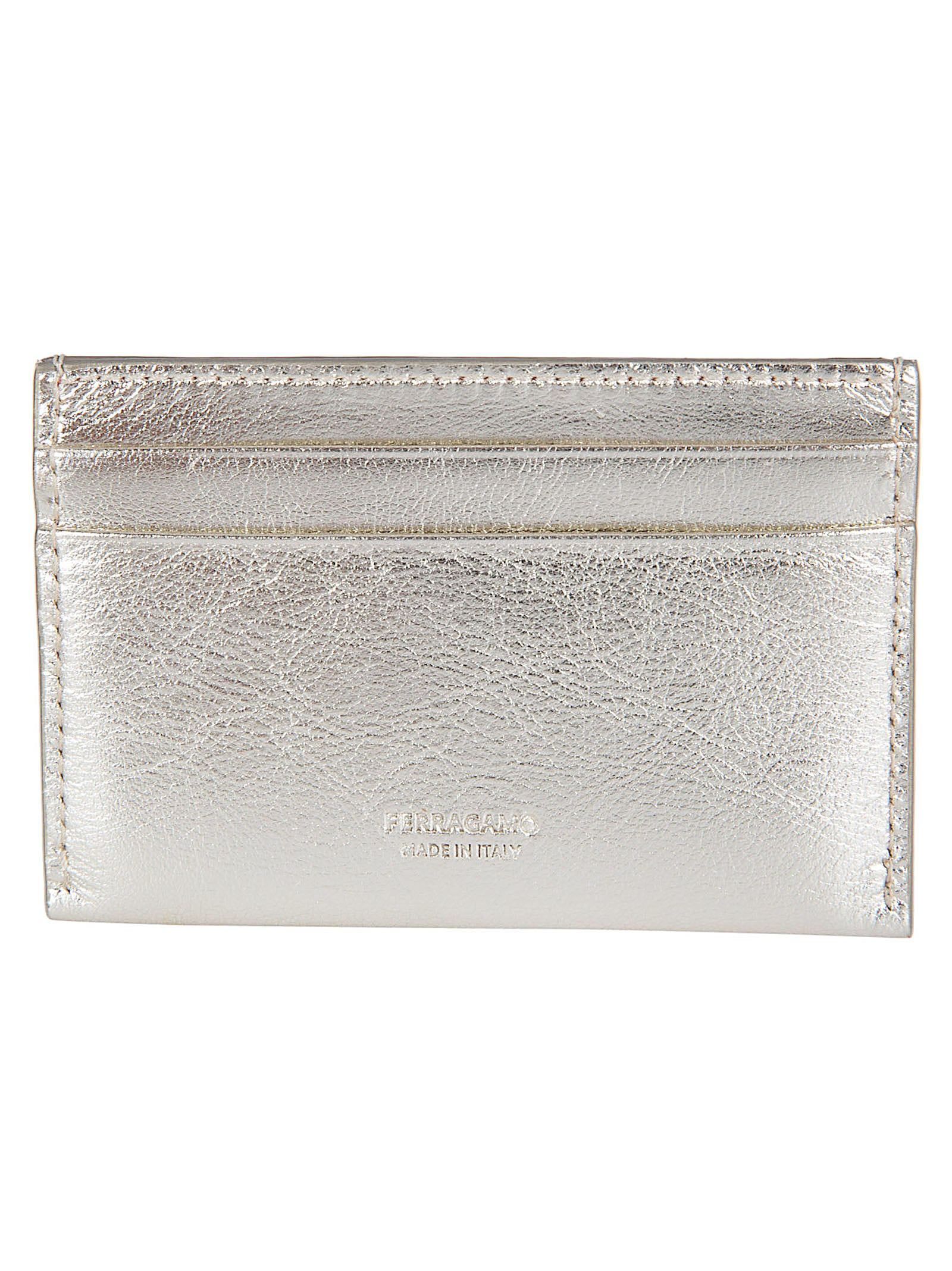 Laminated Calf Leather Wallet with Gold-tone Gancini Ornament