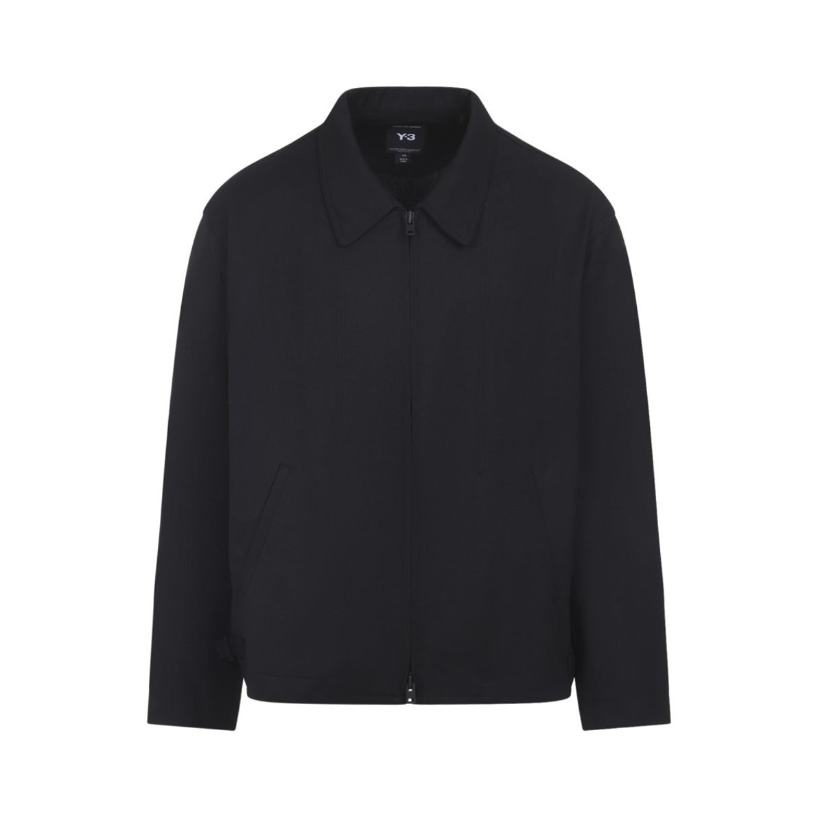Refined Black Wool-Blend Jacket With Pointed Collar