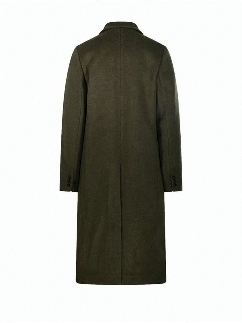 Textured Wool Blend Coat with Structured Lapel