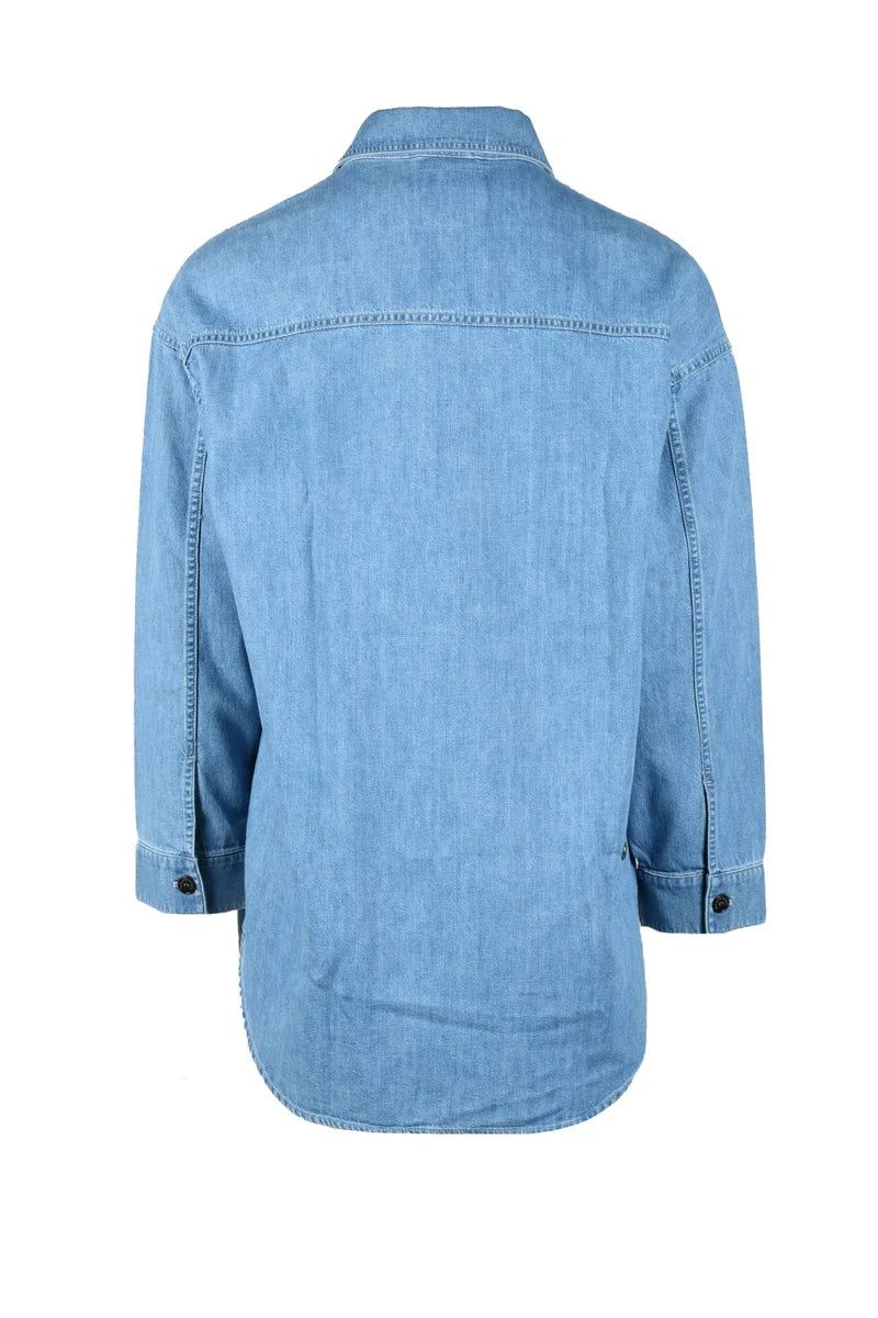 Blue Cotton Viscose Shirt