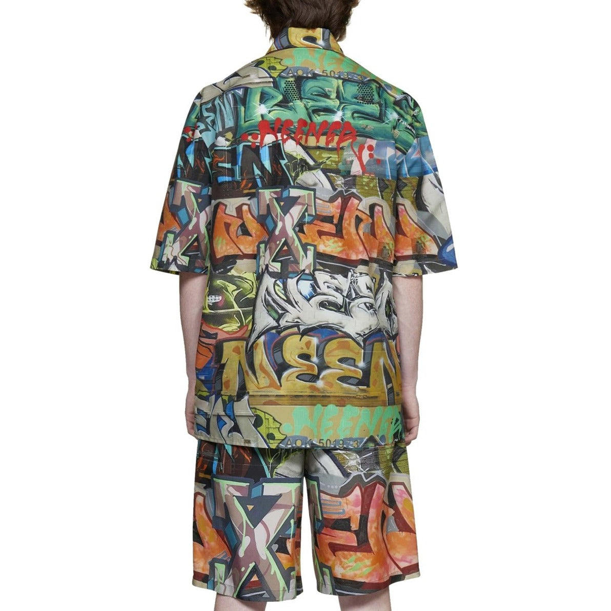 Graffiti-Inspired Short Sleeve Off-White Neen Allover Shirt