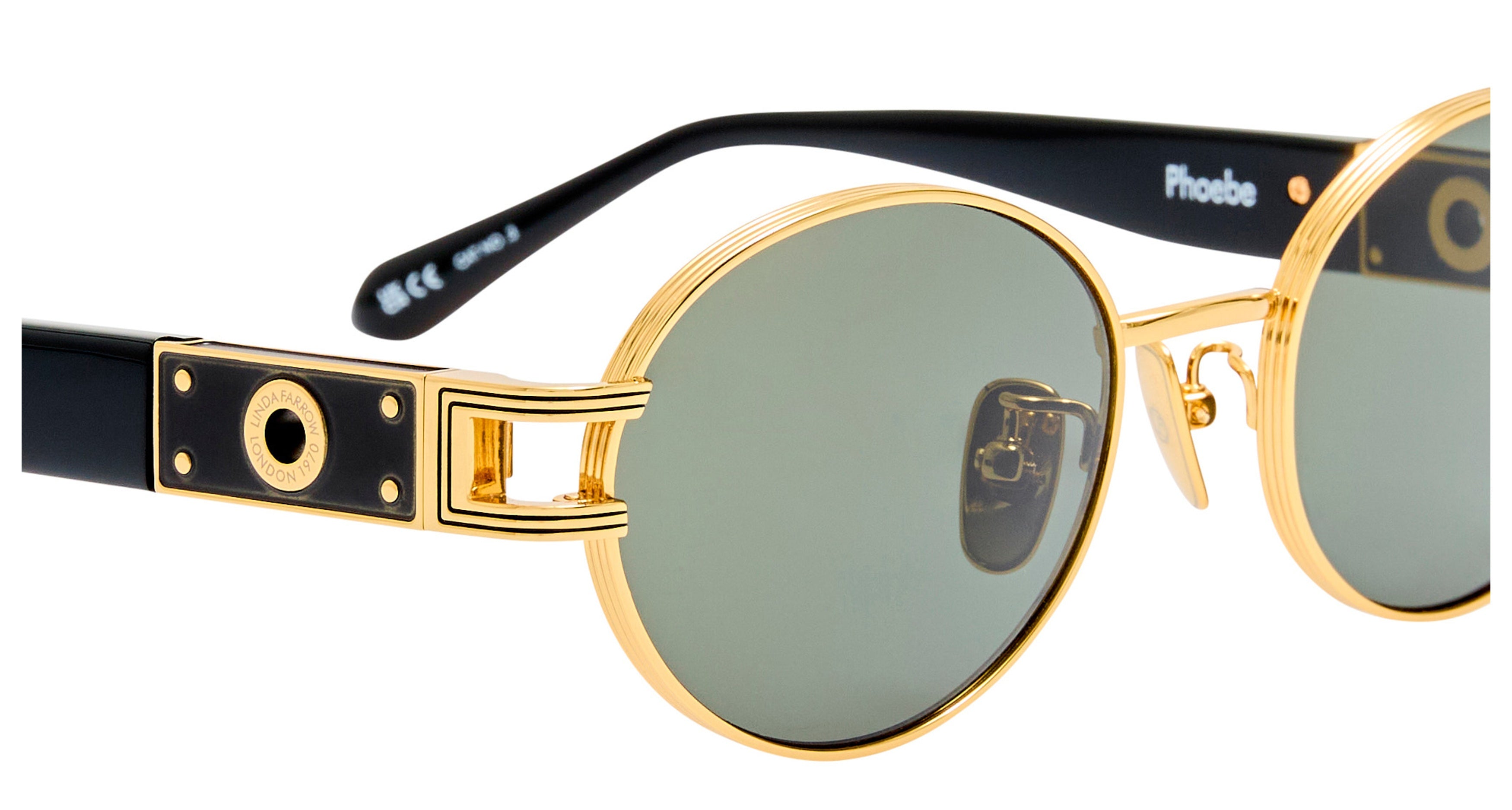 Lfl Round Sunglasses with Gold-tone Metal Frames