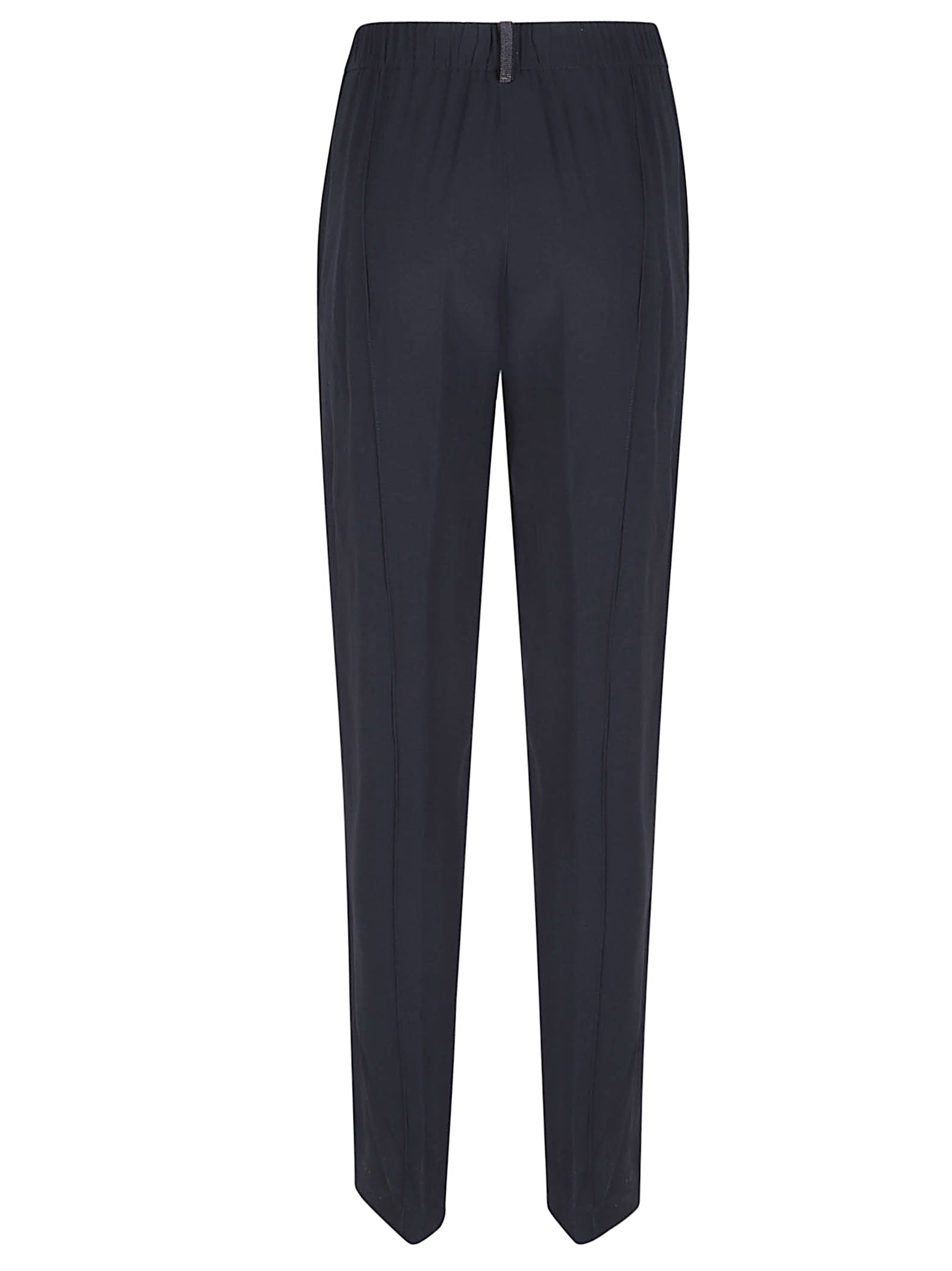 Tapered Black Trousers with Elastic Waistband