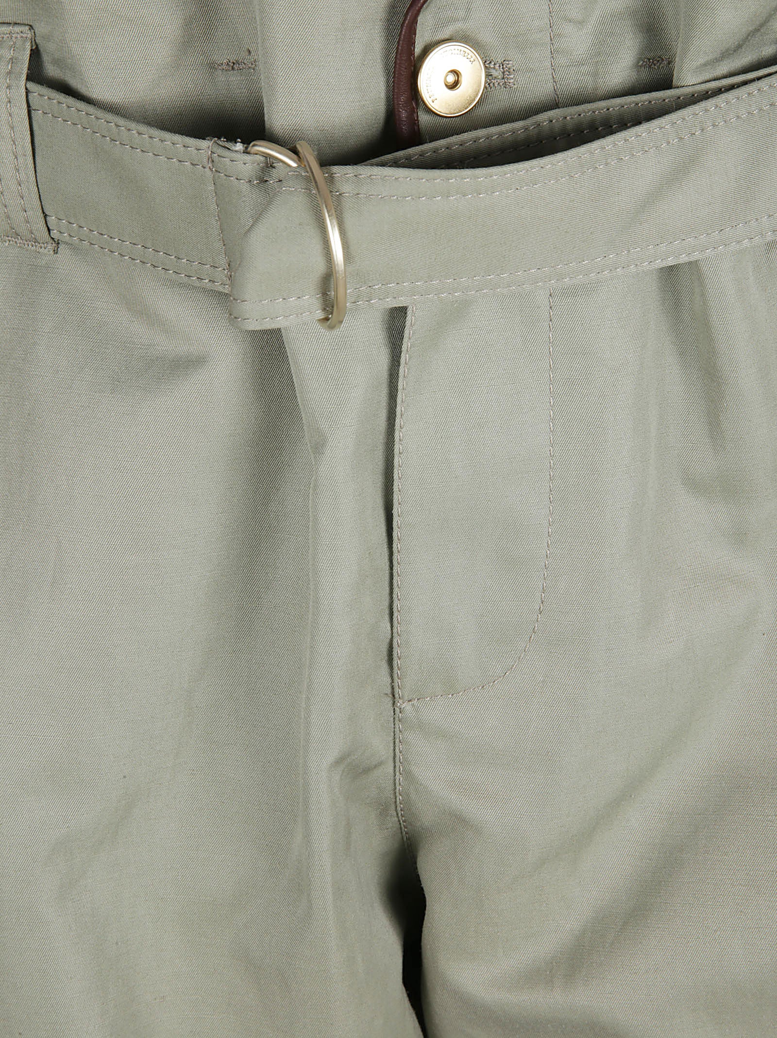 Tailored Green Trousers with Straight-Leg Cut