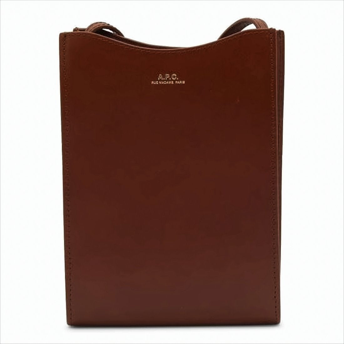 Rectangular Brown Leather Shoulder Bag