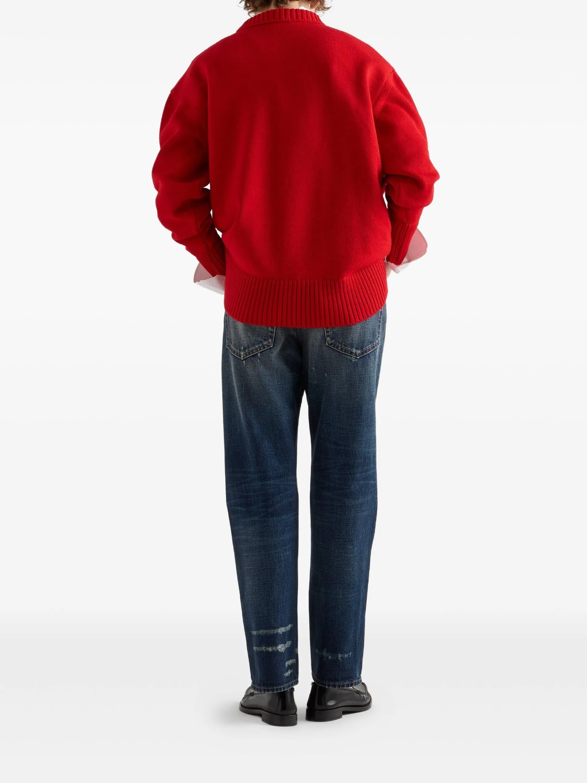 Medium Blue Relaxed-Fit Five-Pocket Jeans