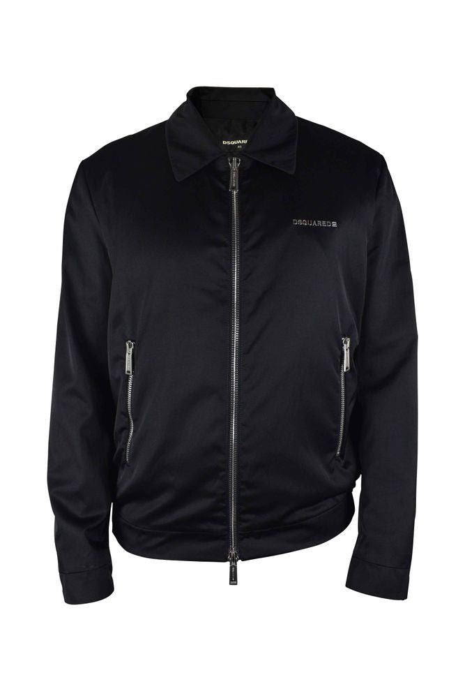 Classic Black Jacket With Raised Logo