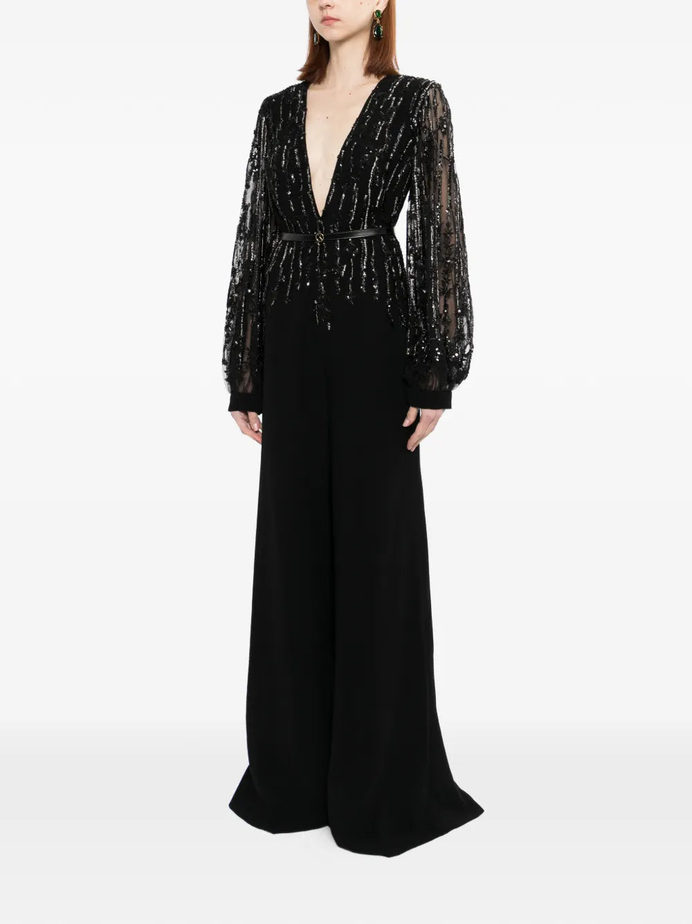 Crepe Beaded Jumpsuit