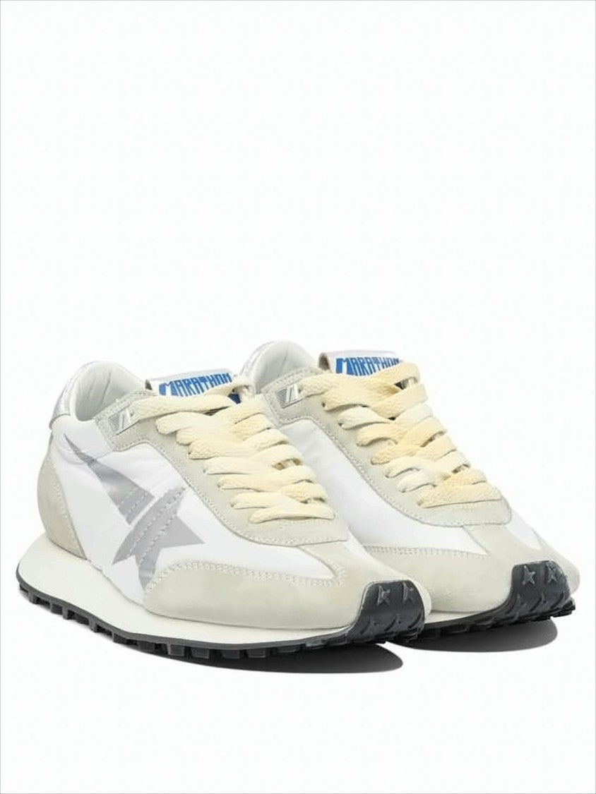 White Sneakers with Metallic Star Detail