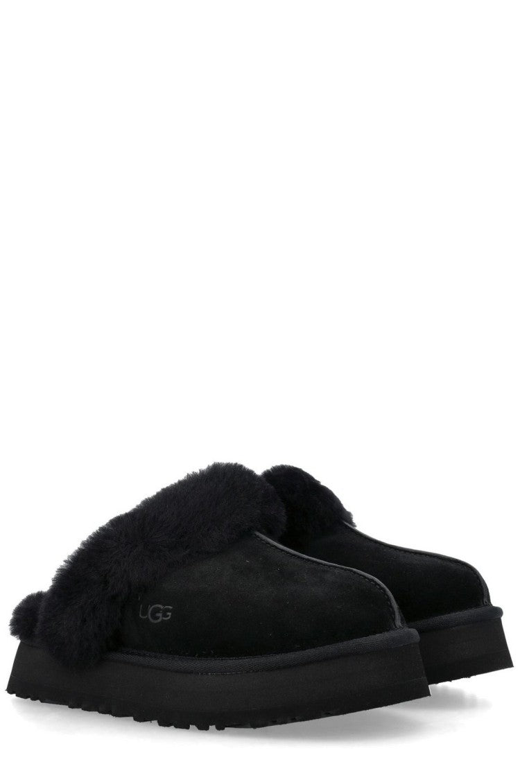 Soft Suede Slip-On Mules with Plush Fur Lining