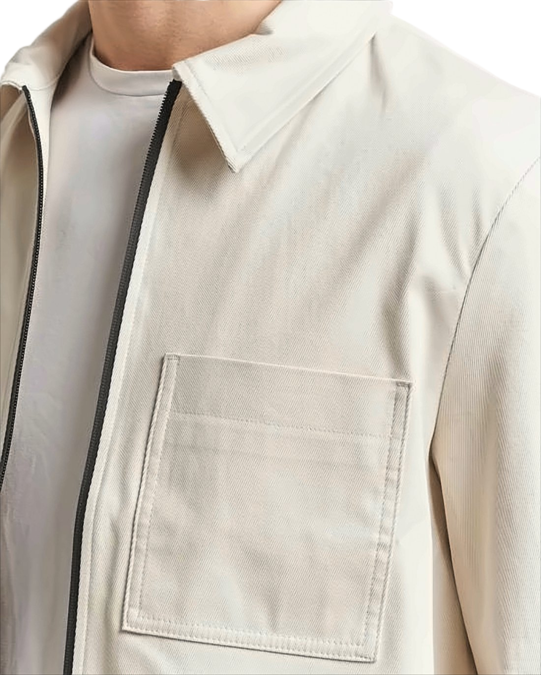 Long-Sleeve Casual Shirt With Front Zipper