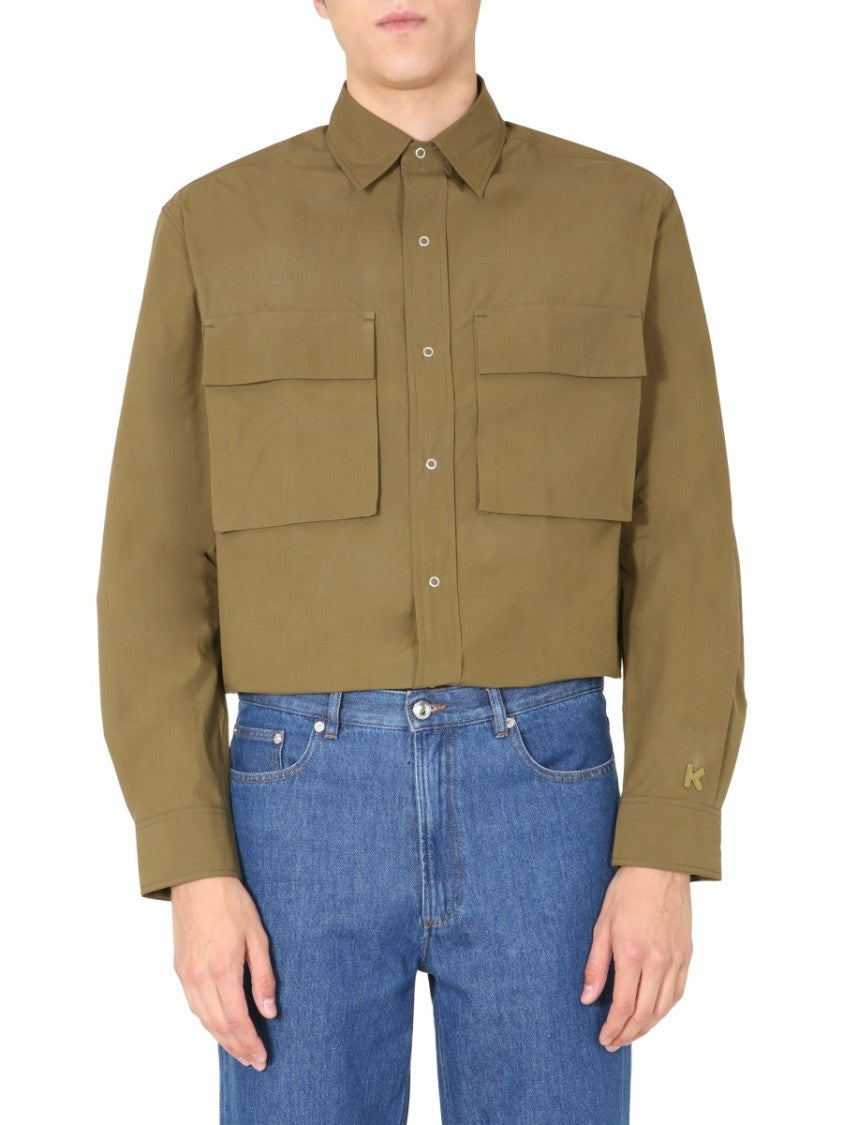 Cropped Brown Oversize Shirt
