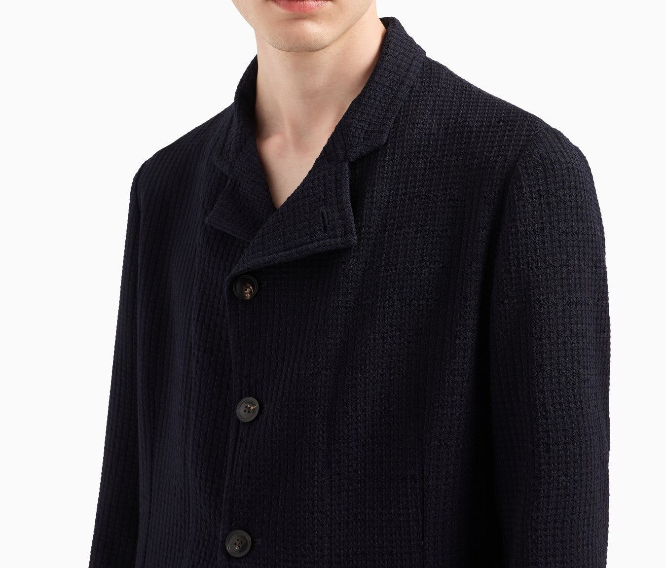 Embossed Motif Black Jacket