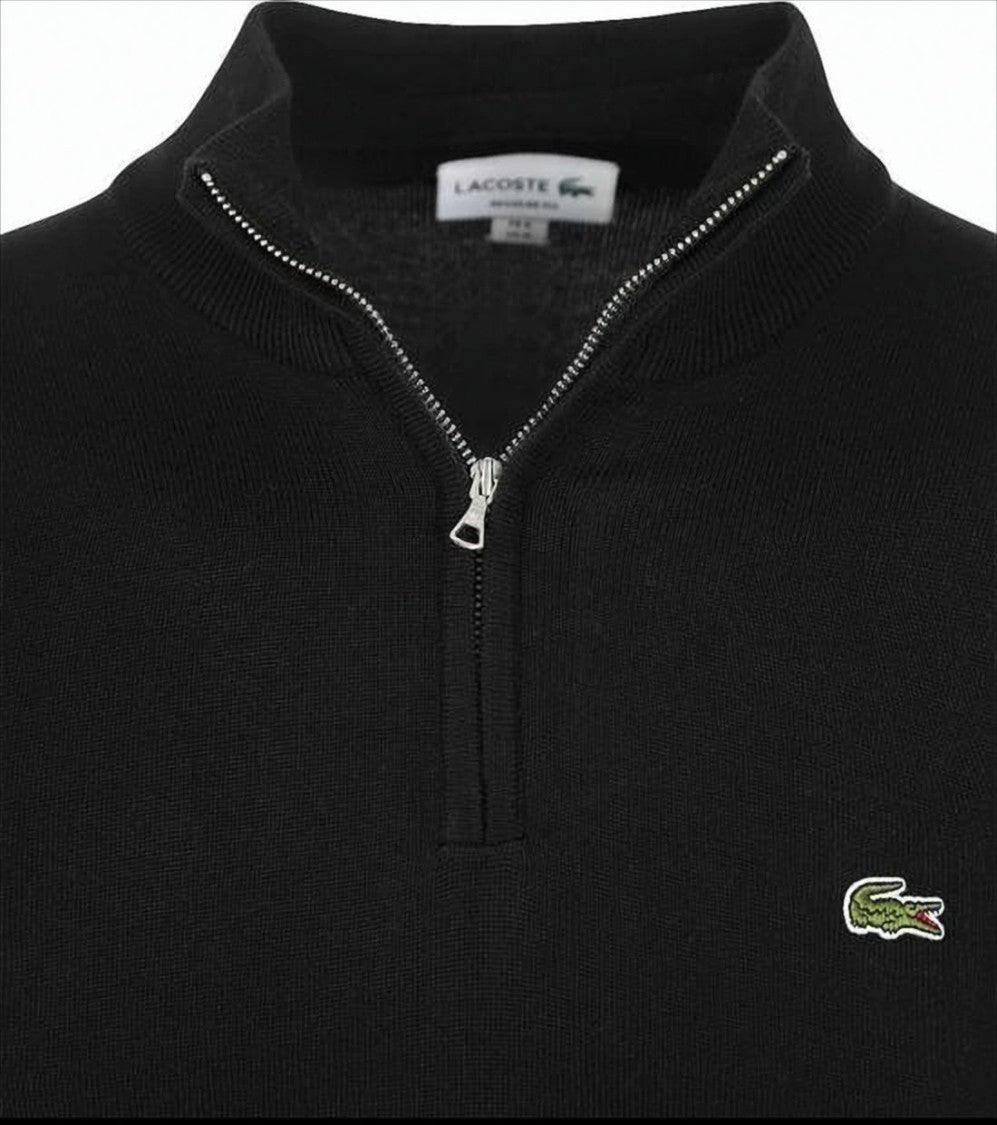 Long-Sleeve Fitted Pullover with Half-Zip Closure