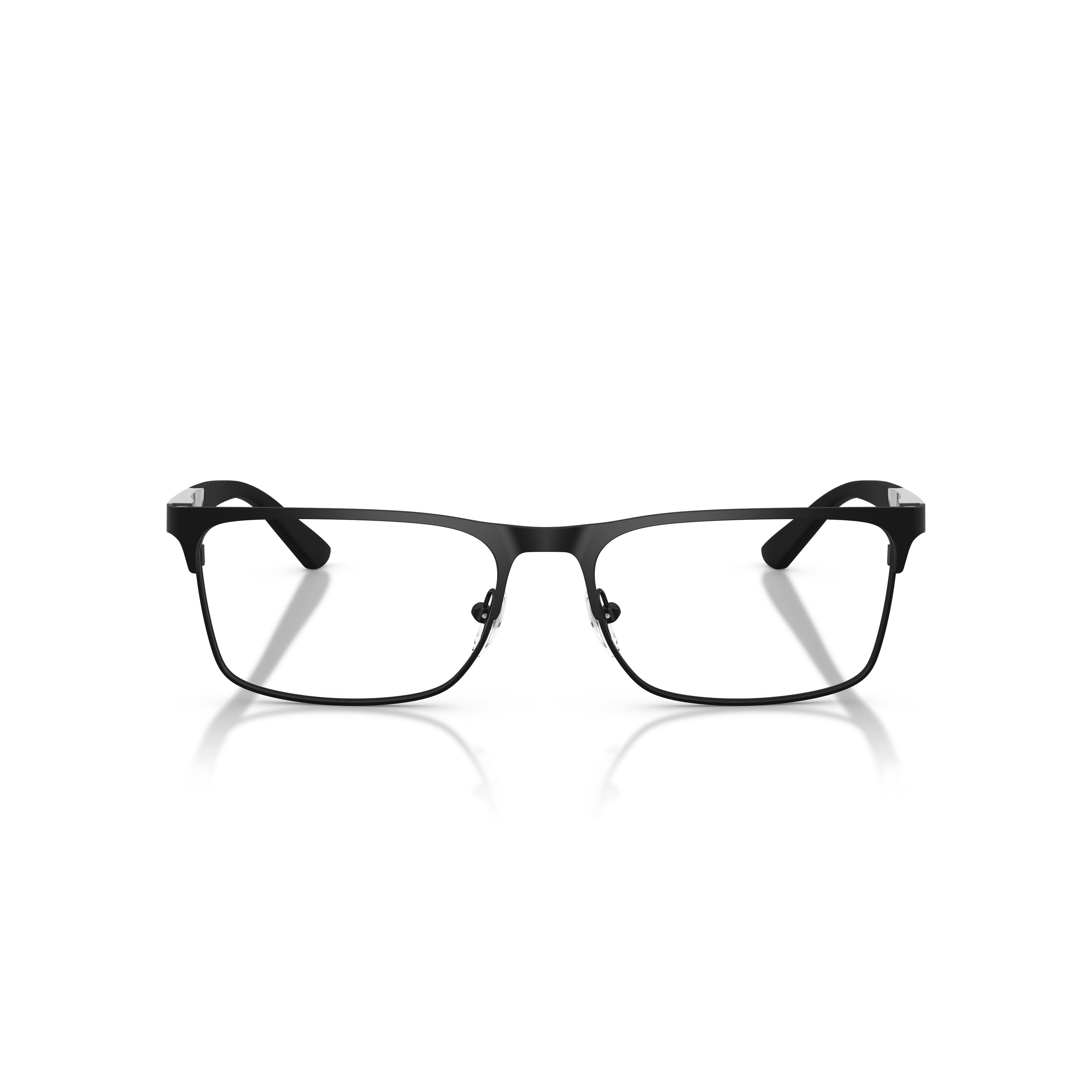 0ea1183 Rectangular Matte Black Metal Eyeglasses with Two-Tone Temples