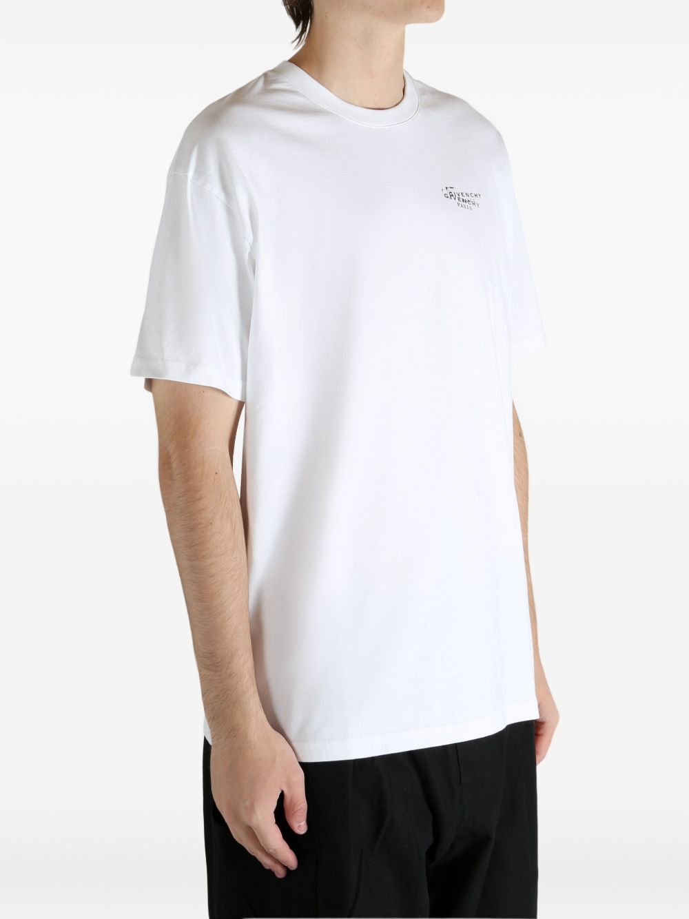Relaxed Fit White Silk-Nylon T-Shirt