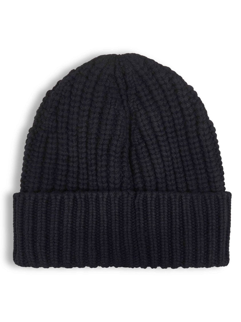 Ribbed Knit Beanie with Folded Cuff