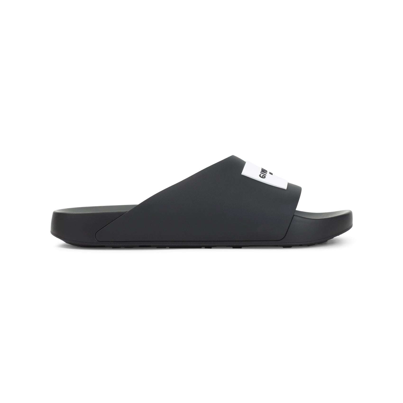 Black Slide Sandals with Wide Strap