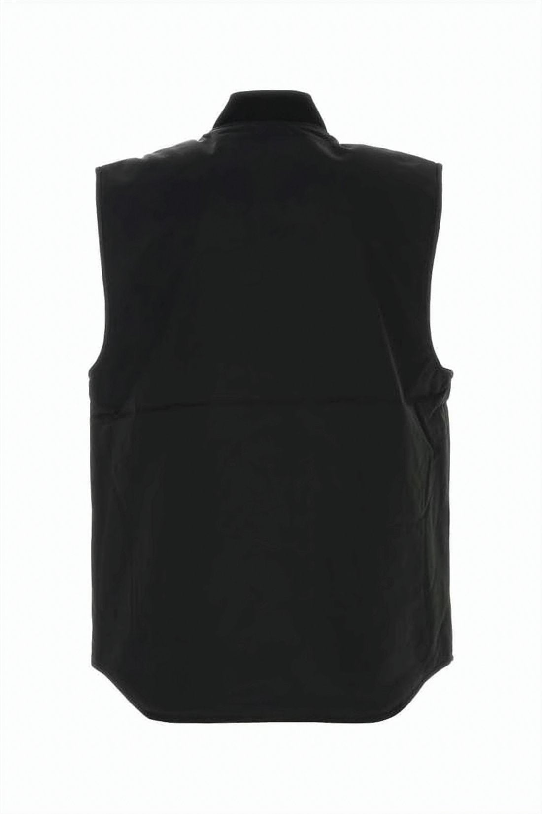 Black Sleeveless Vest With Front Zipper