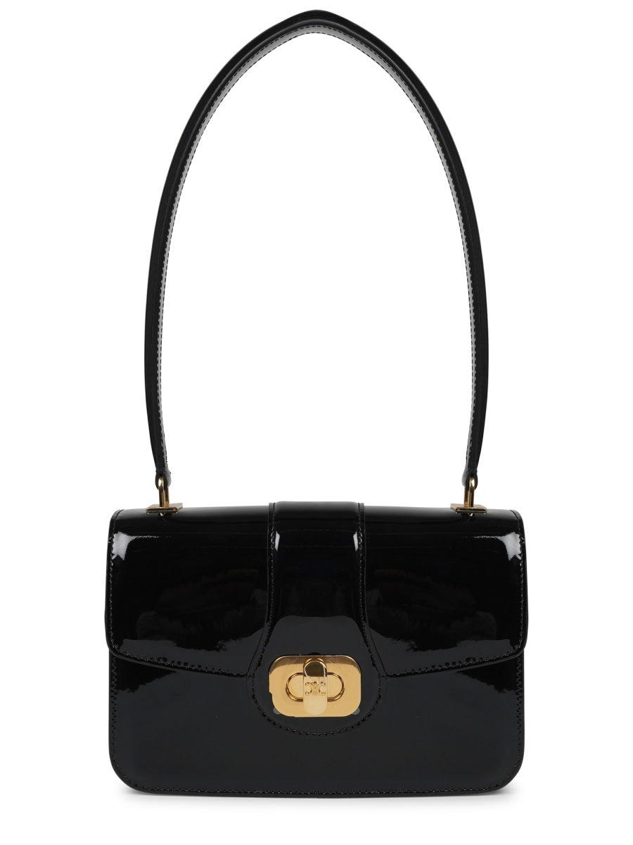 Rectangular Patent Calf Leather Shoulder Bag