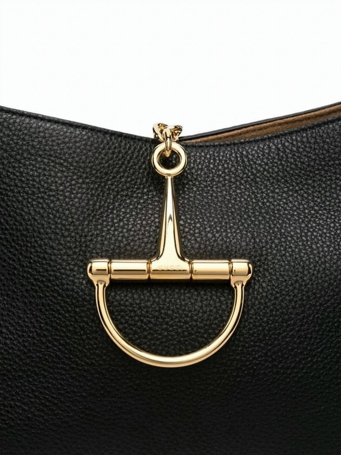 Textured Calf Leather Shoulder Bag with Gold-tone Clasp