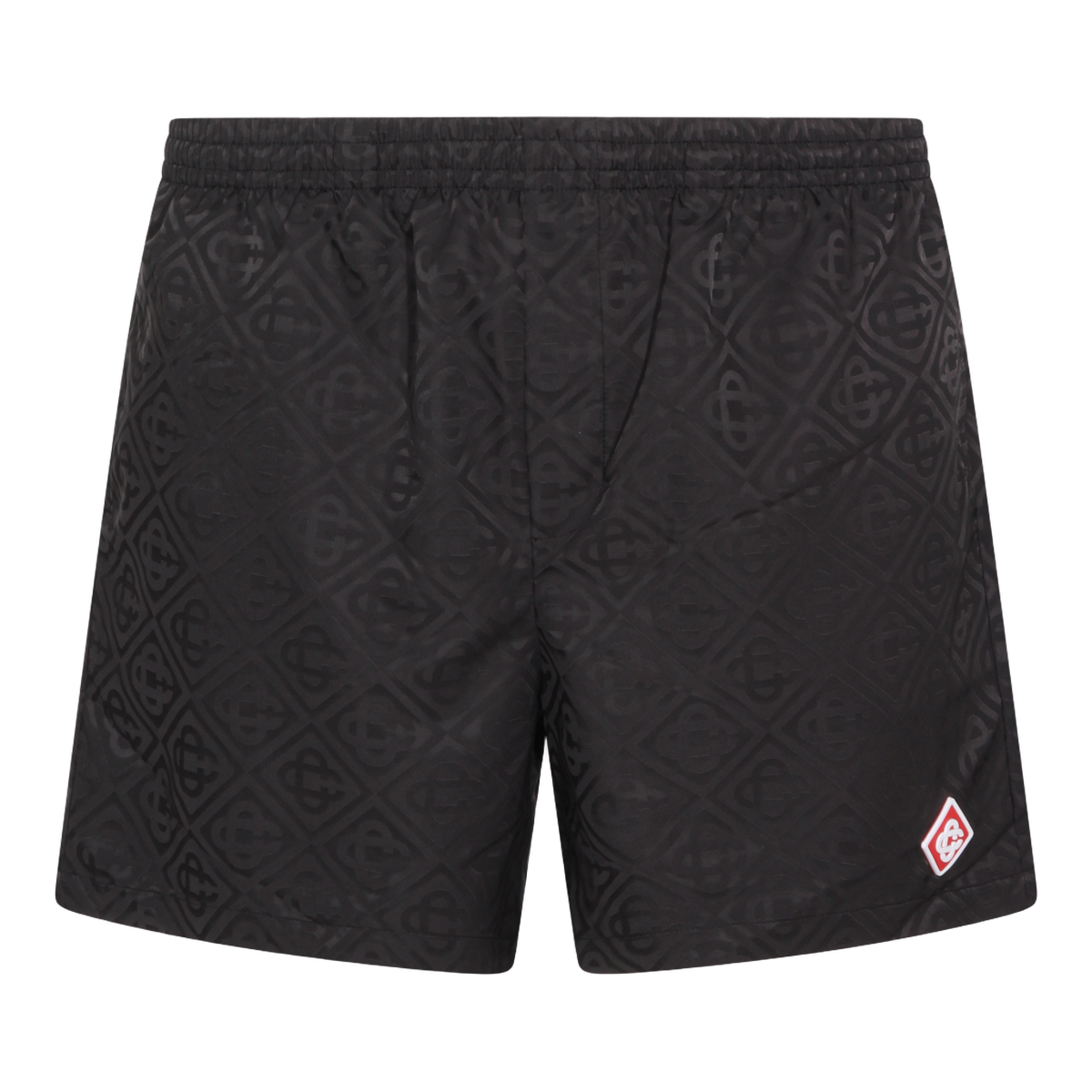 Casablanca Black Shorts with Tonal Pattern