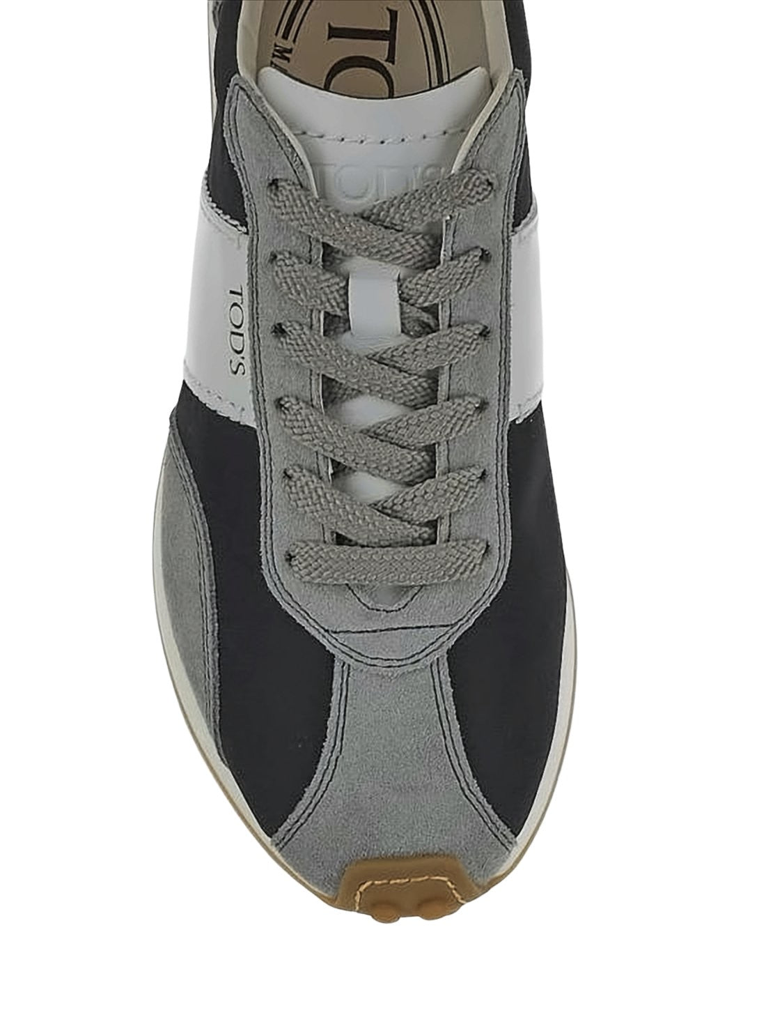 Grey Fabric and Suede Sneakers