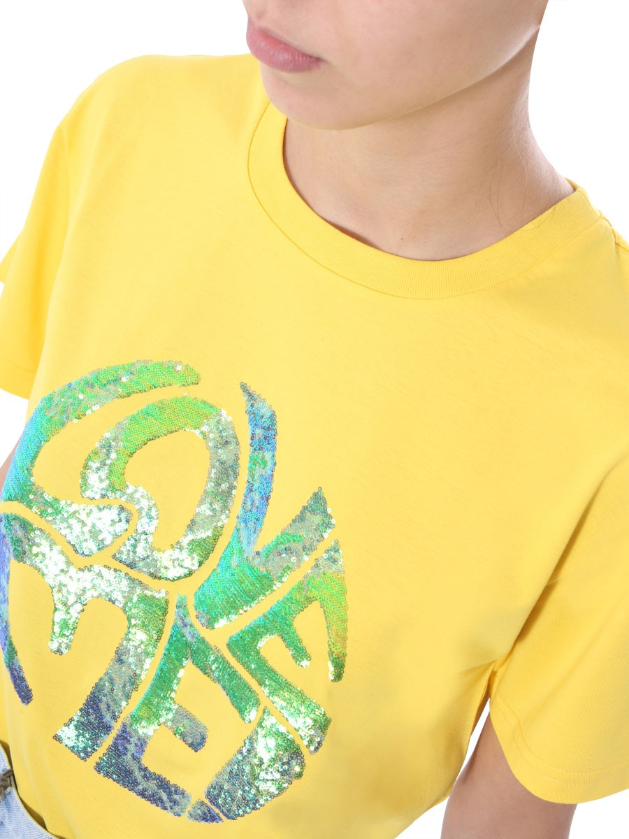 Sequin 'Love Me' Crew Neck T-Shirt