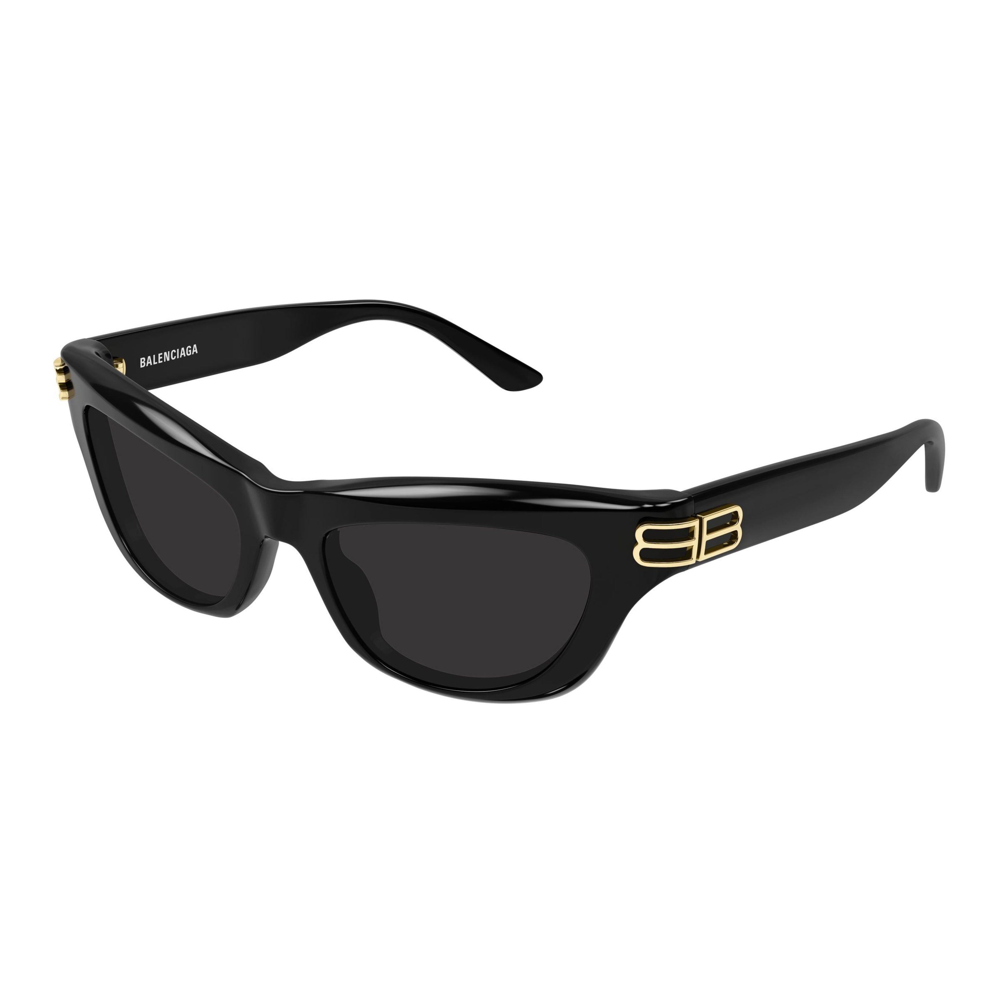 Bb0430s Glossy Black Acetate Rectangular Sunglasses