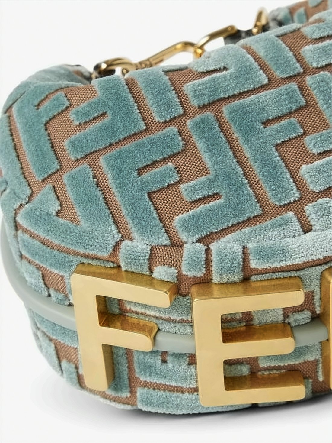 Crescent-Shaped Shoulder Bag In Plush Velvet