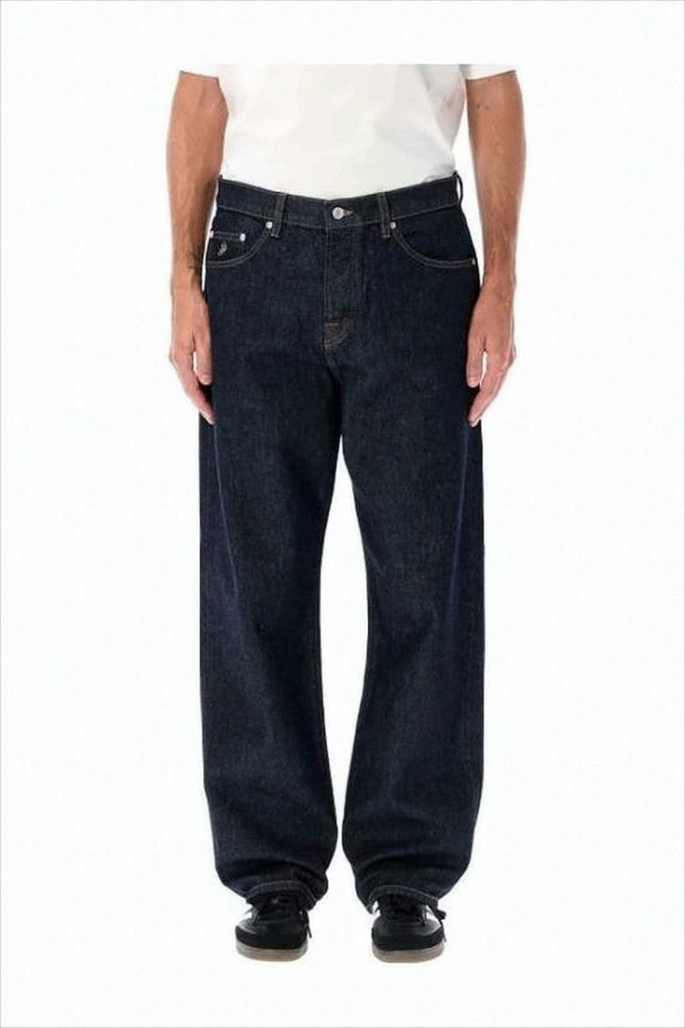 Wide-Leg Denim Pants with Classic Five-Pocket Design