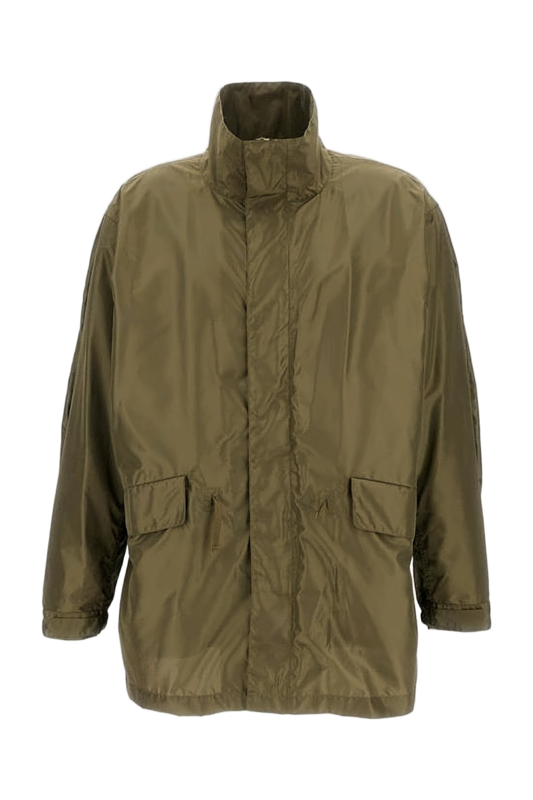 Boxy-Cropped Jacket with High Stand Collar