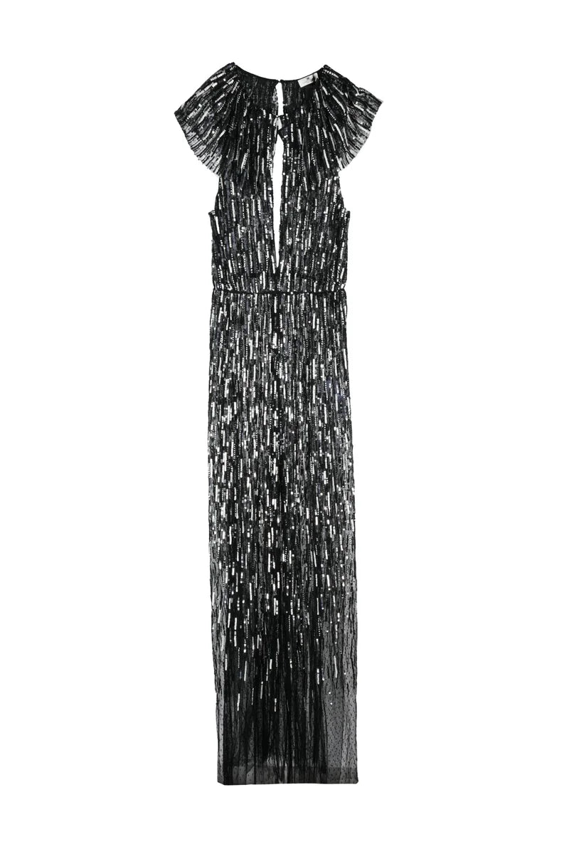Maxi Dress with All-Over Sequins