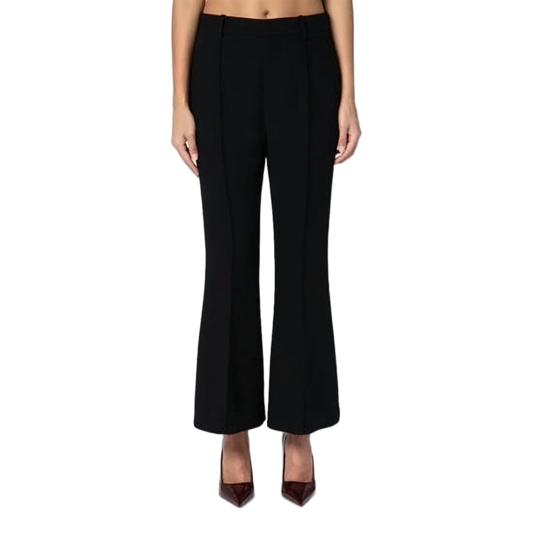Tailored Flared Pants with Seam Detailing