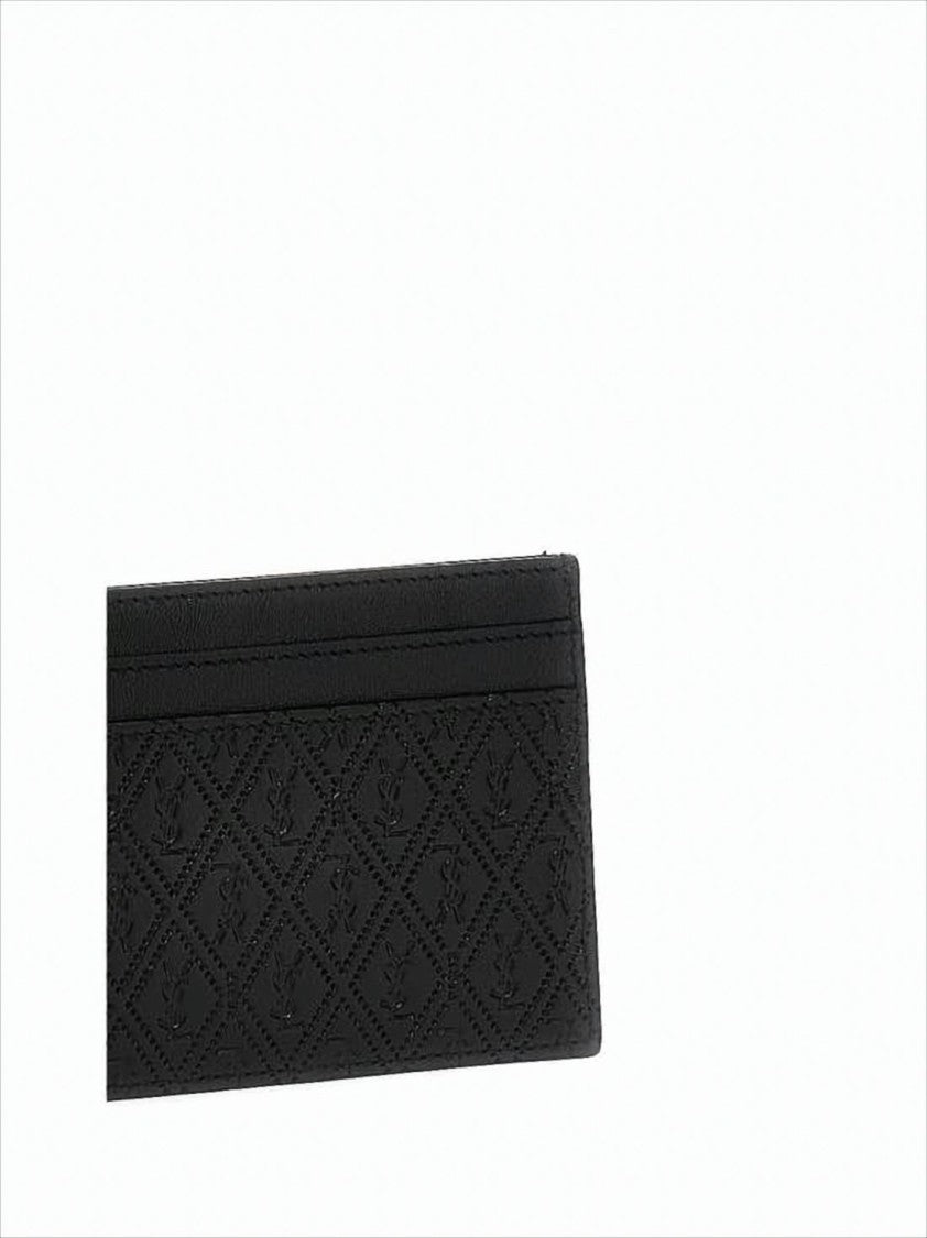 Textured Diamond Pattern Card Wallet