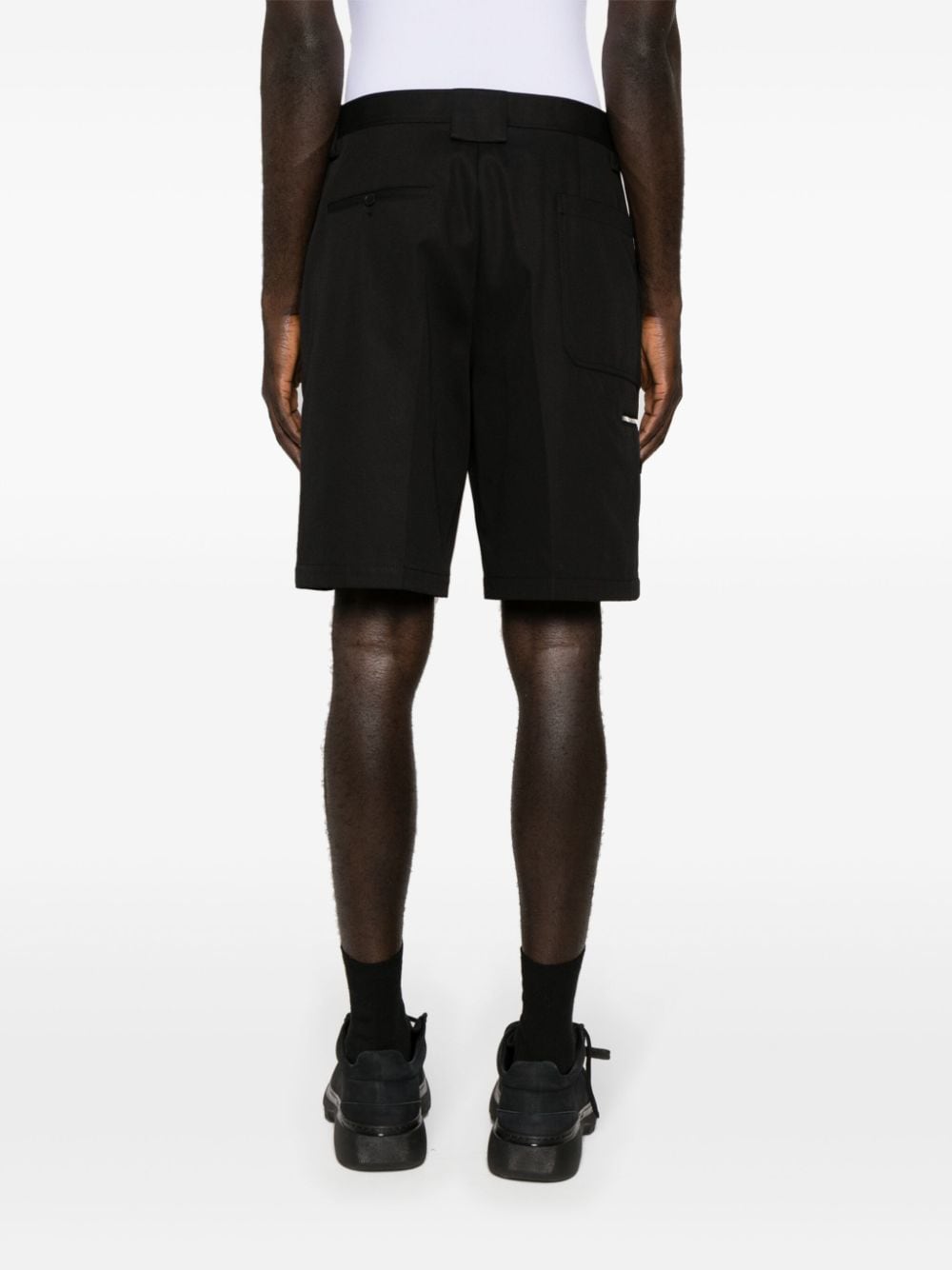 Cotton Twill Black Shorts