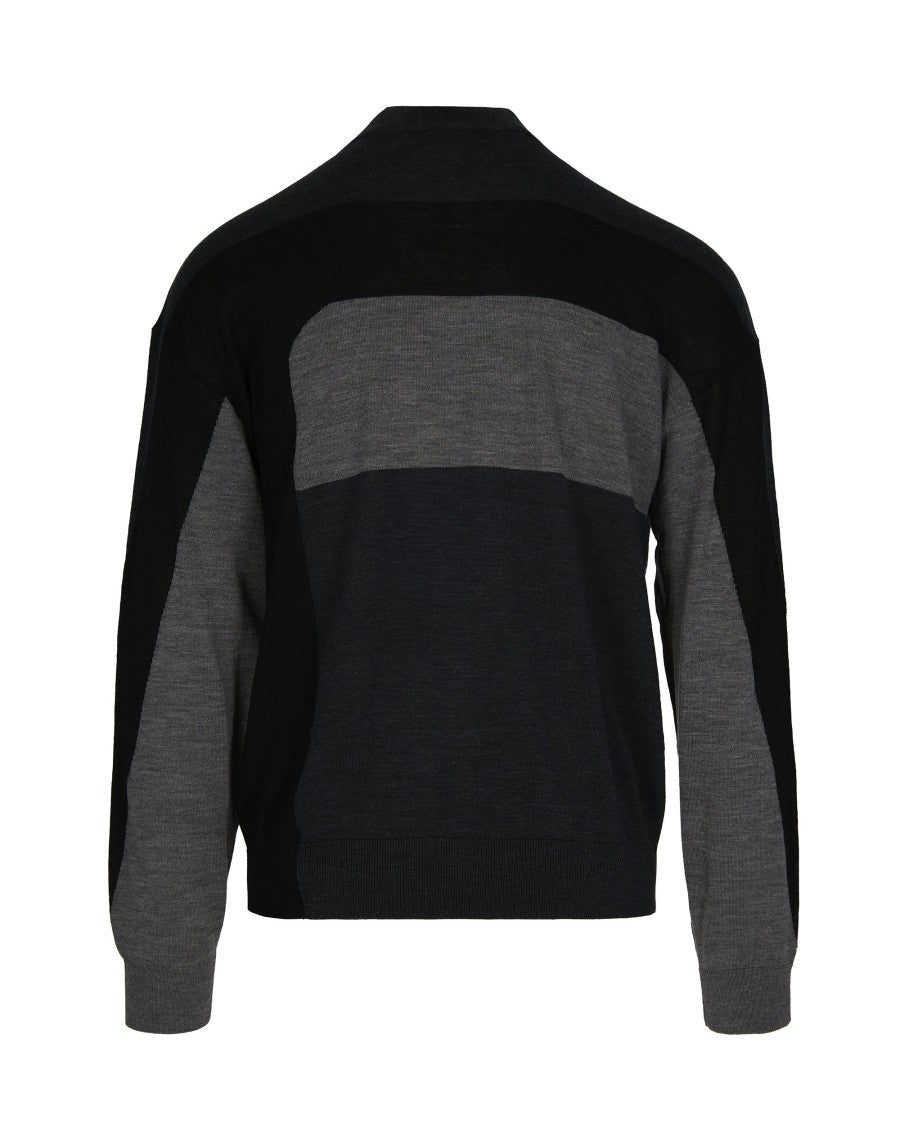Colorblock Crew Neck Sweater In Virgin Wool