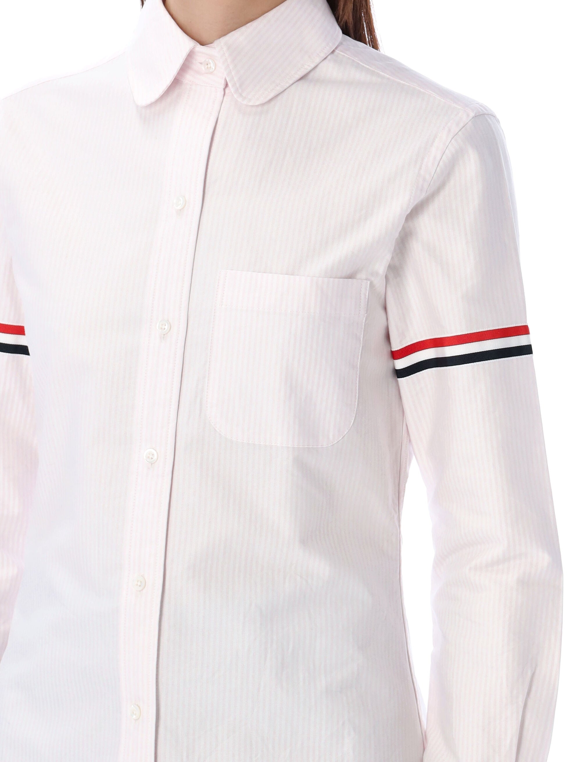Cotton Oxford Shirt With Striped Armband