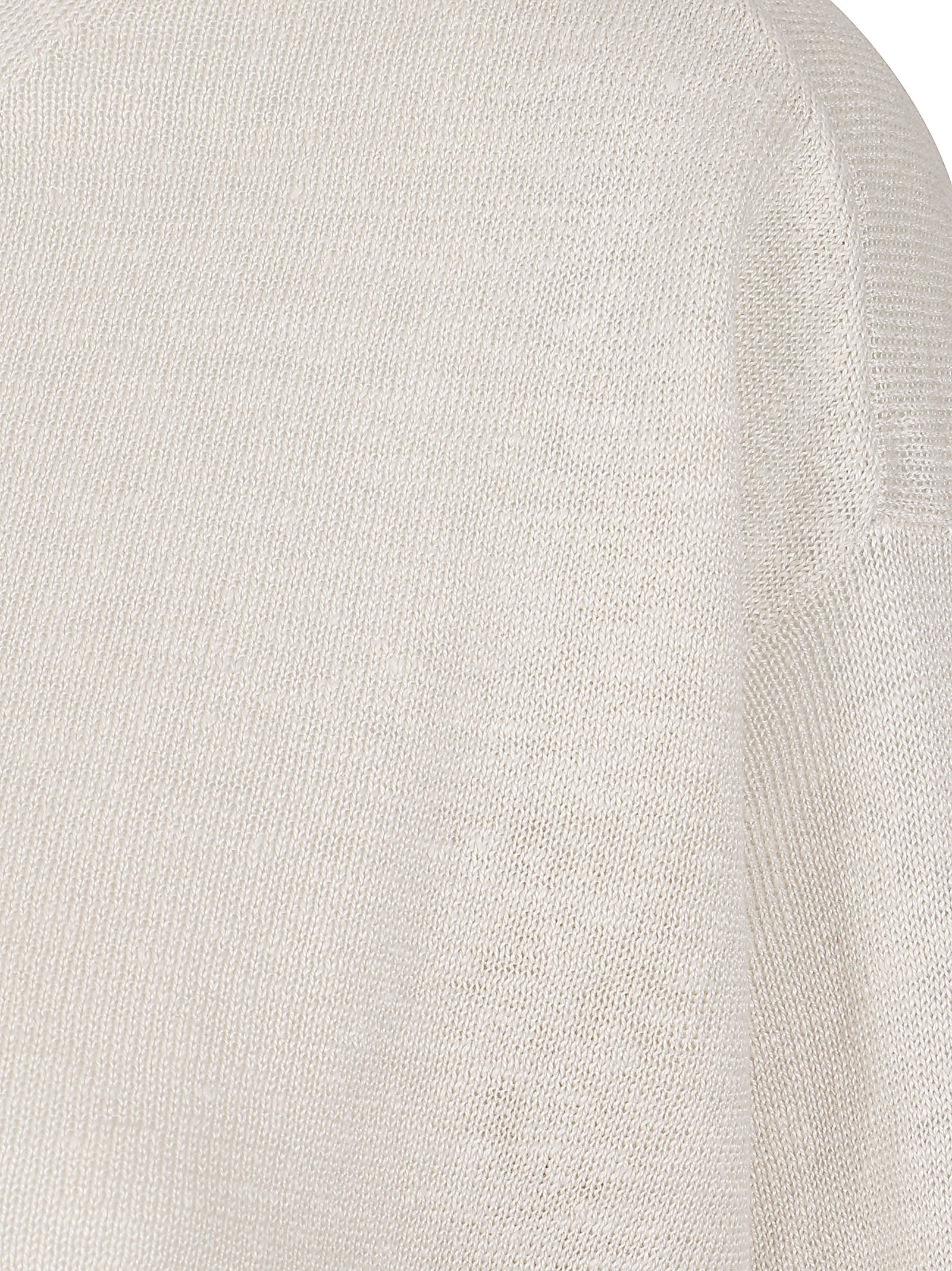 Relaxed Fit Long-Sleeved Linen Top with Ribbed Cuffs