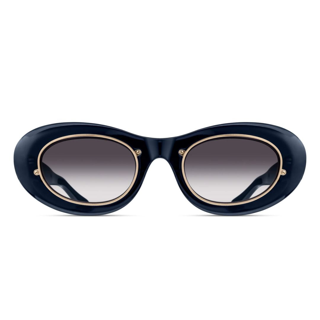 10604h.Sg Oval-Frame Sunglasses with Gold Accents and Gradient Lenses