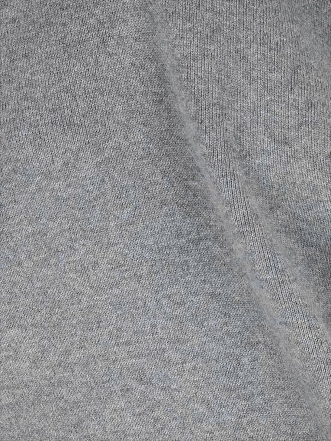 Relaxed Fit Grey Cashmere Blend Sweater With Subtle Logo