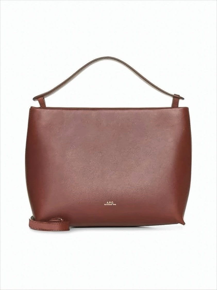 Smooth Cowhide Leather Rectangular Shoulder Bag